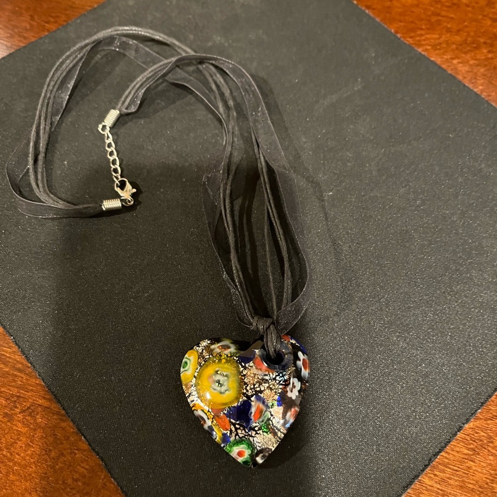 Multicolor Heart Pendant Necklace